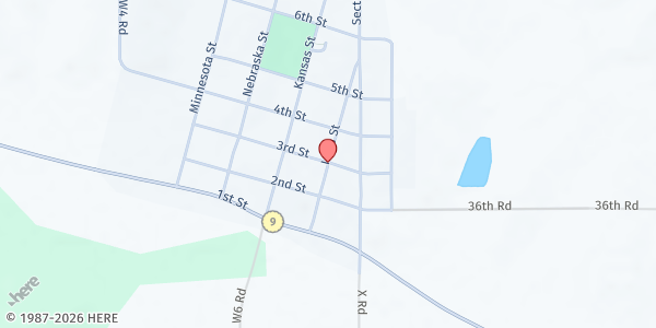 Map showing Wetmore Bible Church Food Pantry at 3rd Street and Iowa, Wetmore, KS