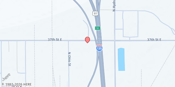 Map showing His Helping Hands, Inc. at 1441 E. 37th St. N, Wichita, KS