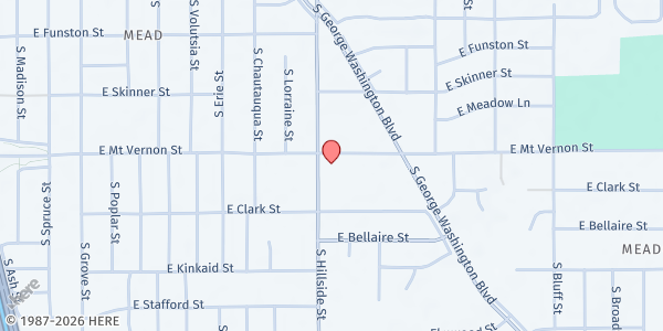 Map showing Hope Church at 2000 S Hillside St., Wichita, KS