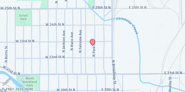 Map showing Iglesia La Resurreccion at 2345 N Park Place, Wichita, KS