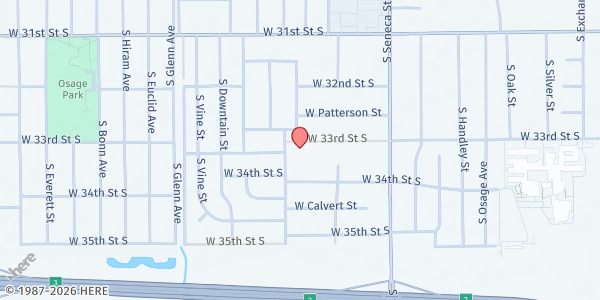 Map showing Restoration Church Wichita at 1408 W. 34th St., Wichita, KS