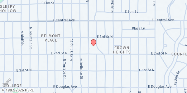Map showing Robinson Middle School at Robinson Middle School, Wichita, KS