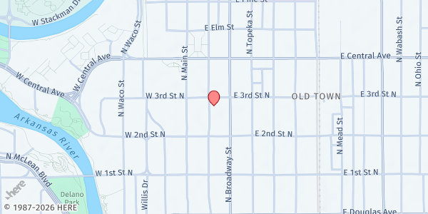 Map showing Salvation Army ICT - Emergency Services at 350 North Market Street, Wichita, KS