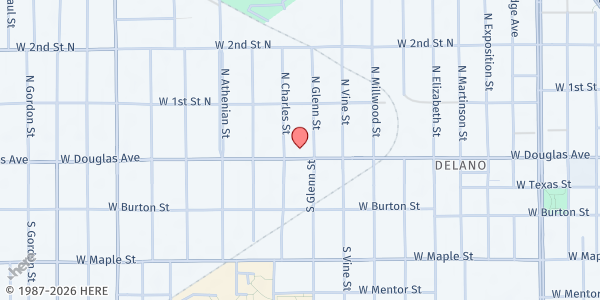 Map showing Simple House at 1910 W Douglas Ave, Wichita, KS