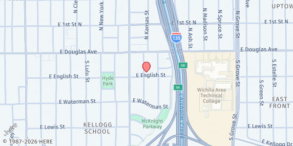 Map showing Table Of Hope - Wichita at 156 S Kansas St, Wichita, KS
