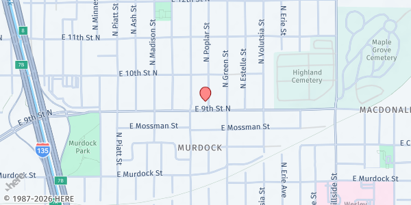 Map showing Urban League of Wichita Mobile Pantry at 2418 E. 9th St. N., Wichita, KS