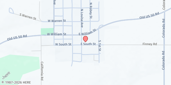 Map showing Williamsburg UMC Sharing The Blessings at 211 E. South St., Williamsburg, KS