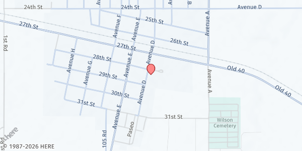 Map showing St. Wenceslaus Parish Center at 2807 Ave D, Wilson, KS