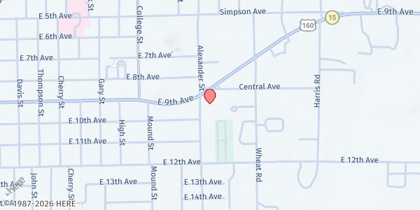 Map showing Sheila's Giving Closet & Pantry at 904 Alexander St., Winfield, KS