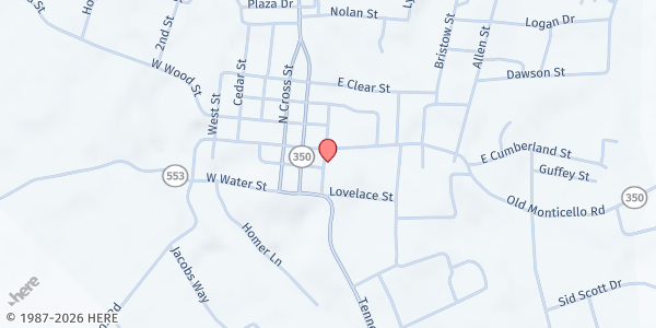 Map showing Clinton County Senior Center at 200 Spring St, Albany, KY