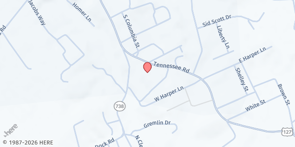 Map showing Days of Grace Food Pantry at 801 Tennessee Road, Albany, KY