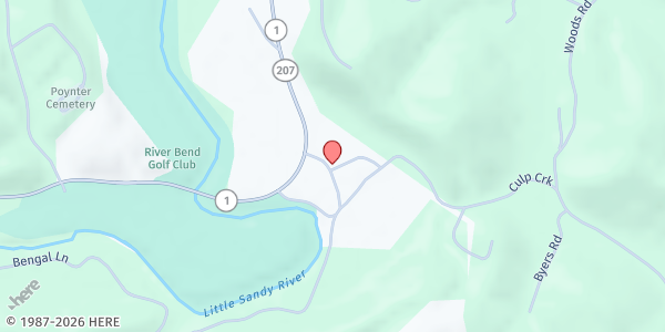 Map showing Argillite Community Service Center at 8091 KY-207, Argillite, KY