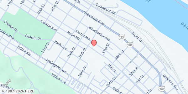 Map showing Ashland Community at 2516 Carter Ave, Ashland, KY