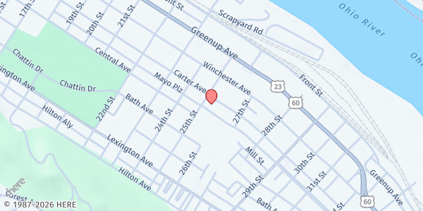 Map showing Ashland Community Kitchen at 2516 Carter Ave, Ashland, KY