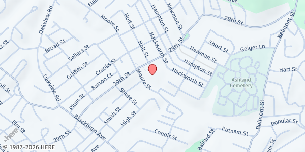 Map showing Boyd County DHHR at 2924 Holt Street, Ashland, KY