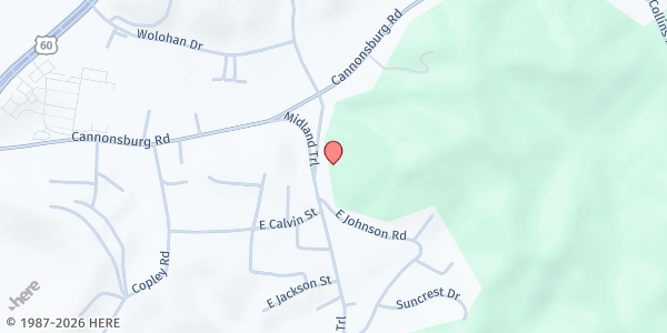 Map showing Cannonsburg Trinity UMC at 11620 Midland Trail Rd., Ashland, KY