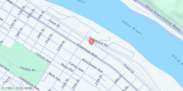 Map showing Harvest of Grace at 2415 Greenup Ave, Ashland, KY