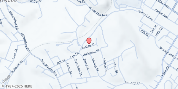 Map showing Hillcrest Bruce Mission at 1819 Eloise St., Ashland, KY