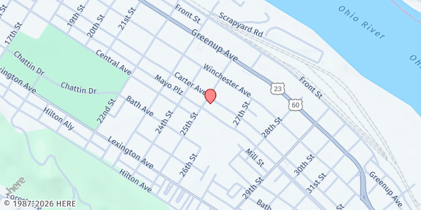 Map showing River Cities Harvest at 2516 Carter Ave #7830, Ashland, KY