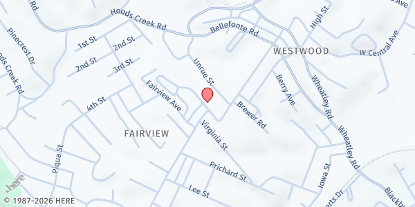 Map showing Westwood Boy's Club at 2224 Main St W, Ashland, KY