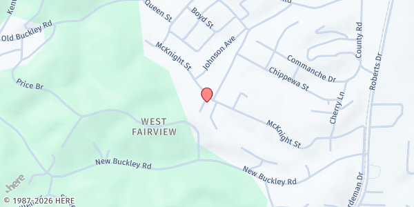 Map showing Westwood Church of God at 349 McKnight St, Ashland, KY