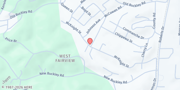 Map showing Westwood Church of God Outreach at 349 McKnight St., Ashland, KY