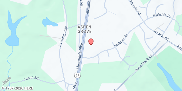 Map showing C.A.R.E. Mission at 11093 Alexandria Pike, Aspen Grove, KY