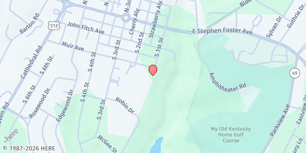 Map showing Bread For Life Community Food Pantry at 219 E Muir Ave, Bardstown, KY