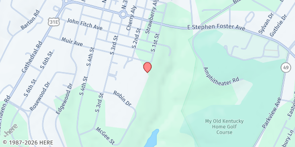 Map showing SVDP Bread For Life Community Food Pantry at 1065A Bloomfield Rd., Bardstown, KY