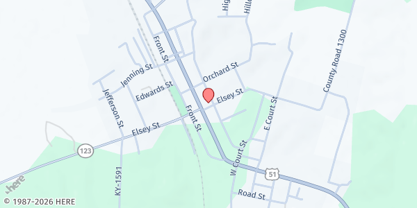 Map showing Bardwell Baptist Church at 323 U.S. 51 N., Bardwell, KY