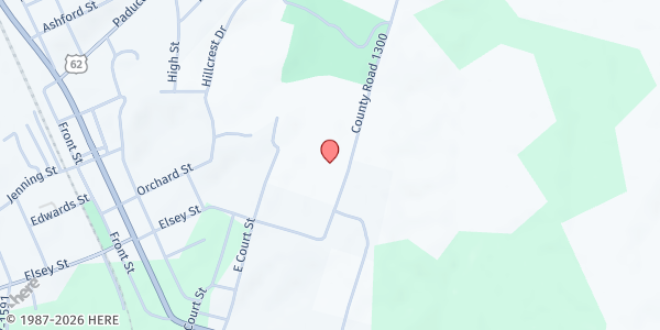 Map showing WKAS Carlisle County Food Bank at 220 County Road 1300, Bardwell, KY