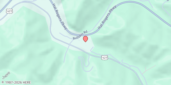 Map showing Big Creek Missions at 90 Bullskin Rd, Bear Branch, KY