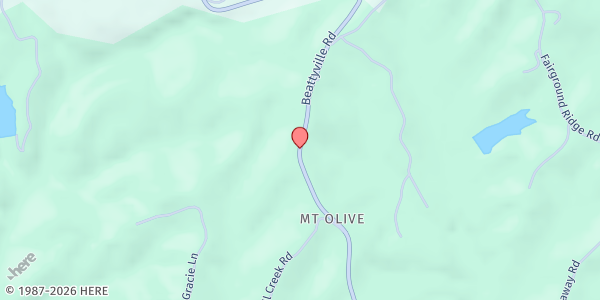 Map showing Beattyville Church of God at 301 KY-52, Beattyville, KY