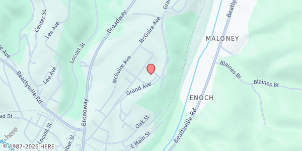 Map showing Cumberland Mountain Outreach Ministries at 102 E 3rd St, Beattyville, KY