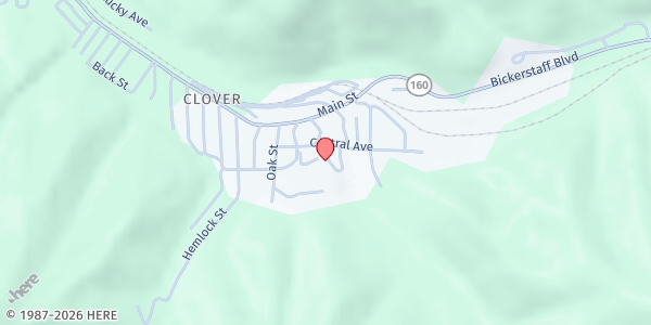 Map showing Benham United Methodist Church at Benham, Benham, KY