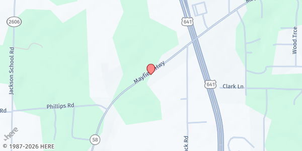 Map showing Central Church of Christ (FA) at 2081 Mayfield Hwy., Benton, KY