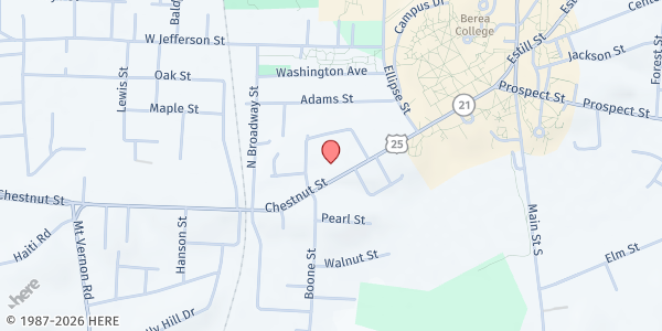 Map showing God's Provision Food Pantry at 310 Chestnut Street, Berea, KY