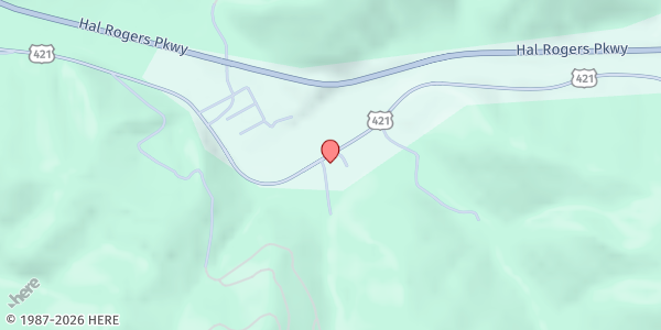 Map showing Hills To Hollers Outreach Center at 17618 South Hwy 421, Big Creek, KY