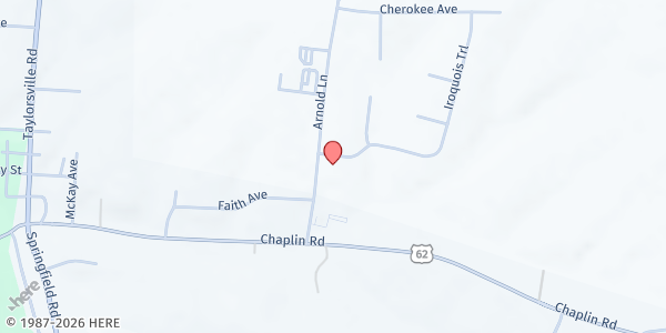 Map showing Solid Rock Ministry at 155 Arnold Lane, Bloomfield, KY