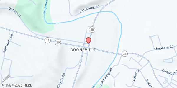 Map showing Royal Oak Baptist Church at 919 Ky Rt. 846, Booneville, KY