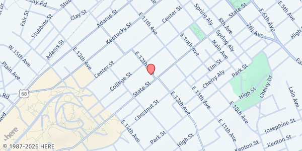 Map showing Christ Episcopal Church at 1215 State St., Bowling Green, KY