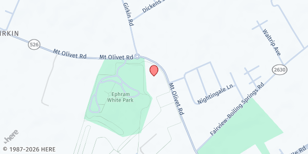 Map showing Ephram White Park at 885 Mount Olivet Road, Bowling Green, KY