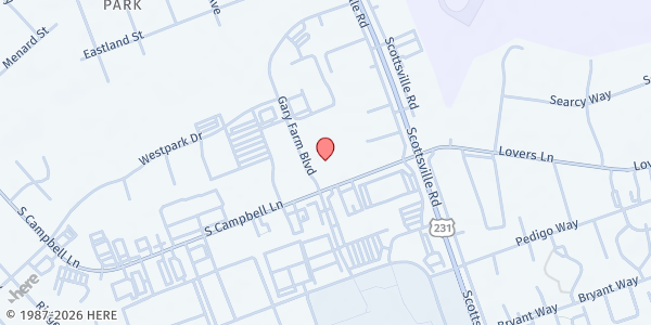 Map showing Greenwood Park Church of Christ at 1818 Campbell Lane, Bowling Green, KY