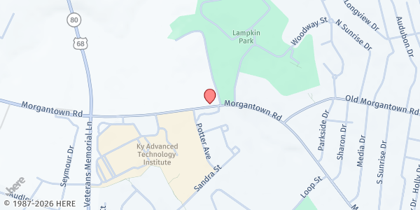 Map showing Lamplin Park/Fairgrounds at 980 Morgantown Rd., Bowling Green, KY