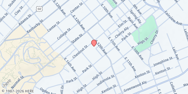 Map showing Meals Inc at 621 East 12th Avenue, Bowling Green, KY