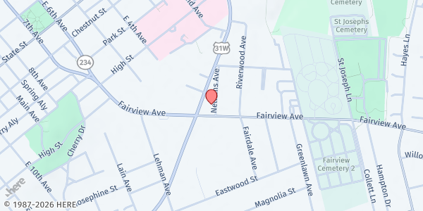 Map showing Miracle Life Center at 100 Nellums Ave, Bowling Green, KY