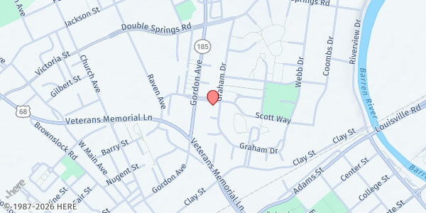 Map showing Mount Zion Baptist Church at 175 Graham Dr., Bowling Green, KY