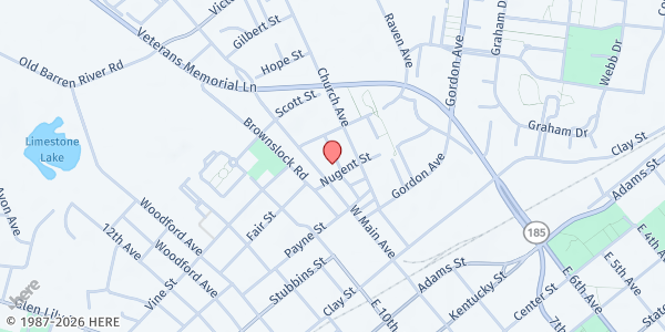 Map showing Salvation Army Bowling Green Center of Hope at 400 W Main Ave, Bowling Green, KY