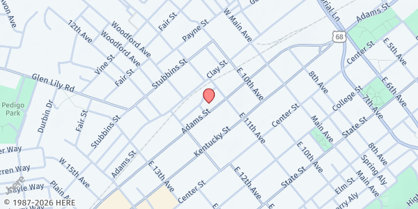 Map showing St. Joseph SVDP Food Pantry at 1133 Adams Street, Bowling Green, KY