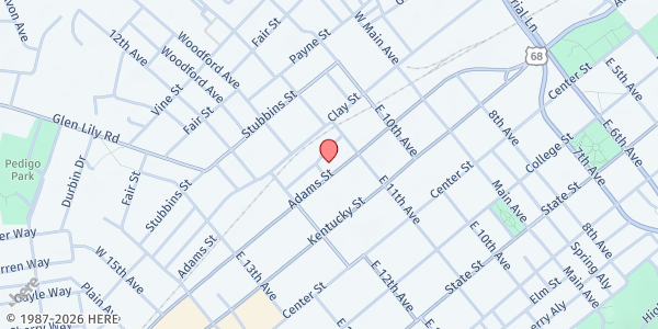 Map showing St. Vincent DePaul-St. Joseph's at 1133 Adams Street, Bowling Green, KY